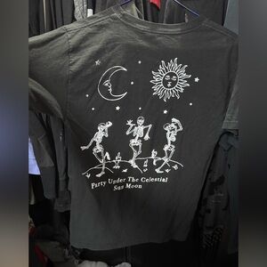 Black Graphic Tee with Celestial Design